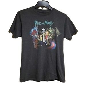 Cartoon Network Adult Swim Rick and Morty Gray Men's T-Shirt Size Small